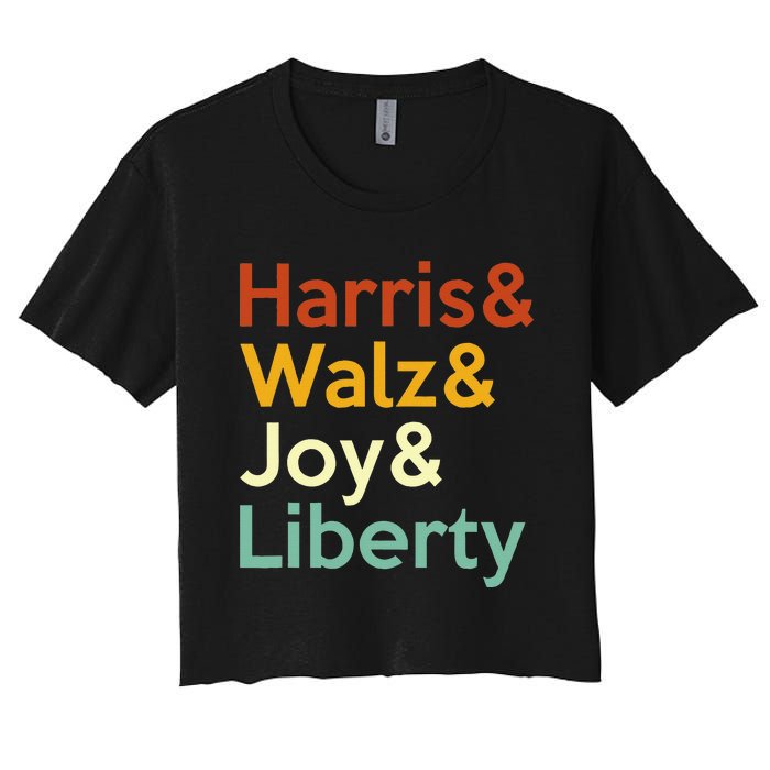 Harris Walz Joy Liberty Harris Waltz 2024 Women's Crop Top Tee