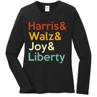 Harris Walz Joy Liberty Harris Waltz 2024 Ladies Long Sleeve Shirt