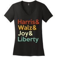 Harris Walz Joy Liberty Harris Waltz 2024 Women's V-Neck T-Shirt