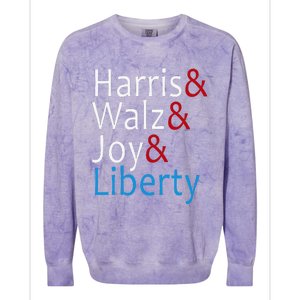 Harris Walz Joy Liberty Vote Kamala Harris President Colorblast Crewneck Sweatshirt