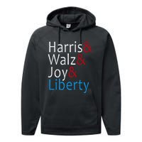 Harris Walz Joy Liberty Vote Kamala Harris President Performance Fleece Hoodie