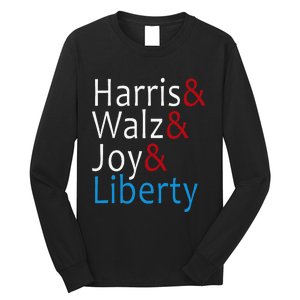 Harris Walz Joy Liberty Vote Kamala Harris President Long Sleeve Shirt