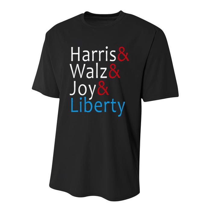 Harris Walz Joy Liberty Vote Kamala Harris President Youth Performance Sprint T-Shirt