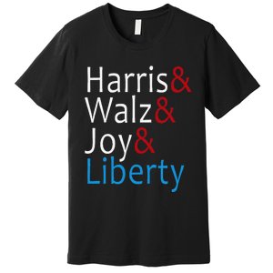 Harris Walz Joy Liberty Vote Kamala Harris President Premium T-Shirt