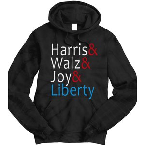 Harris Walz Joy Liberty Vote Kamala Harris President Tie Dye Hoodie