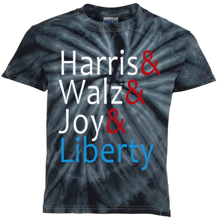 Harris Walz Joy Liberty Vote Kamala Harris President Kids Tie-Dye T-Shirt