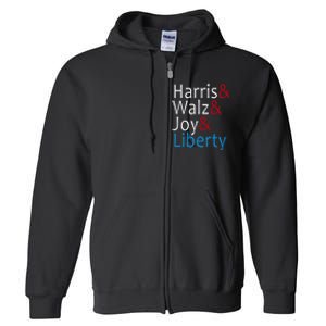 Harris Walz Joy Liberty Vote Kamala Harris President Full Zip Hoodie