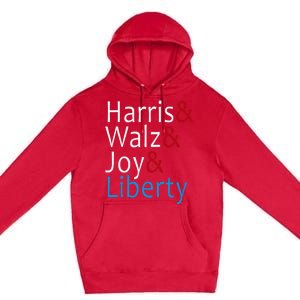 Harris Walz Joy Liberty Vote Kamala Harris President Premium Pullover Hoodie