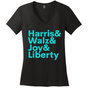 Harris Walz Joy Liberty Harris Walz Waltz 2024 Women's V-Neck T-Shirt