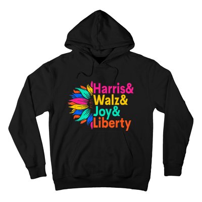 Harris Walz Joy Liberty Sunflower Harris Walz Waltz 2024 Hoodie