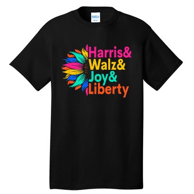 Harris Walz Joy Liberty Sunflower Harris Walz Waltz 2024 Tall T-Shirt