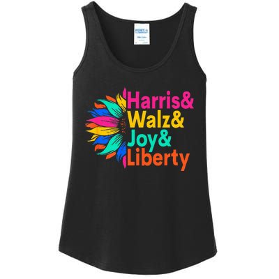 Harris Walz Joy Liberty Sunflower Harris Walz Waltz 2024 Ladies Essential Tank