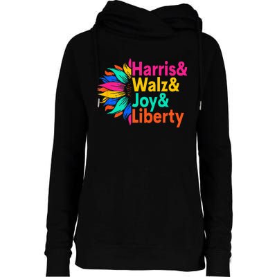 Harris Walz Joy Liberty Sunflower Harris Walz Waltz 2024 Womens Funnel Neck Pullover Hood