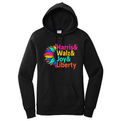 Harris Walz Joy Liberty Sunflower Harris Walz Waltz 2024 Women's Pullover Hoodie