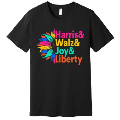 Harris Walz Joy Liberty Sunflower Harris Walz Waltz 2024 Premium T-Shirt