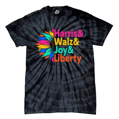 Harris Walz Joy Liberty Sunflower Harris Walz Waltz 2024 Tie-Dye T-Shirt