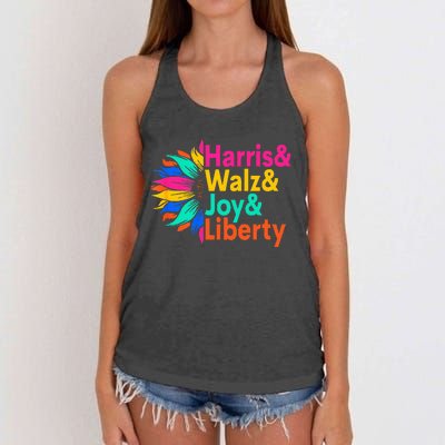 Harris Walz Joy Liberty Sunflower Harris Walz Waltz 2024 Women's Knotted Racerback Tank