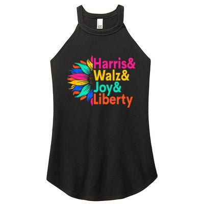 Harris Walz Joy Liberty Sunflower Harris Walz Waltz 2024 Women's Perfect Tri Rocker Tank