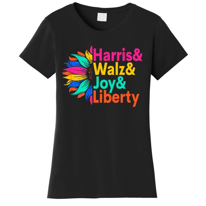 Harris Walz Joy Liberty Sunflower Harris Walz Waltz 2024 Women's T-Shirt