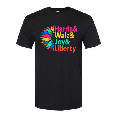 Harris Walz Joy Liberty Sunflower Harris Walz Waltz 2024 Softstyle CVC T-Shirt