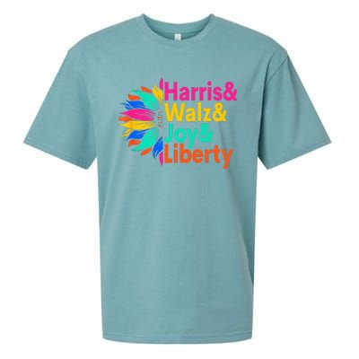 Harris Walz Joy Liberty Sunflower Harris Walz Waltz 2024 Sueded Cloud Jersey T-Shirt