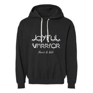 Harris Waltz Joyful Warrior Kamala Harris Tim Walz President Garment-Dyed Fleece Hoodie