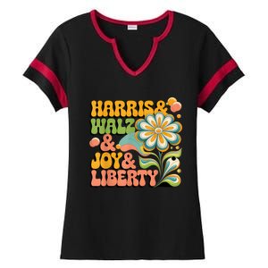 Harris Walz Joy Liberty Election Day Ladies Halftime Notch Neck Tee