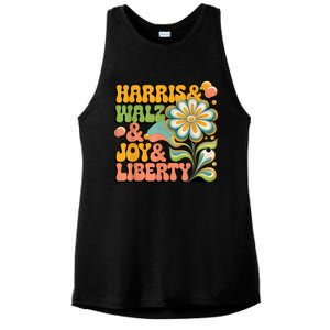 Harris Walz Joy Liberty Election Day Ladies PosiCharge Tri-Blend Wicking Tank