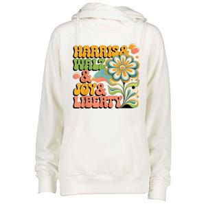 Harris Walz Joy Liberty Election Day Womens Funnel Neck Pullover Hood