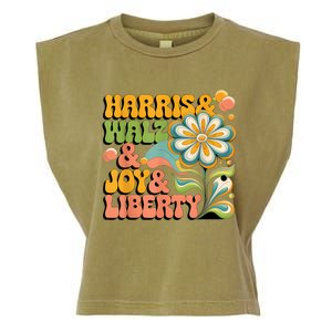 Harris Walz Joy Liberty Election Day Garment-Dyed Women's Muscle Tee