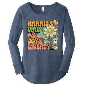 Harris Walz Joy Liberty Election Day Women's Perfect Tri Tunic Long Sleeve Shirt