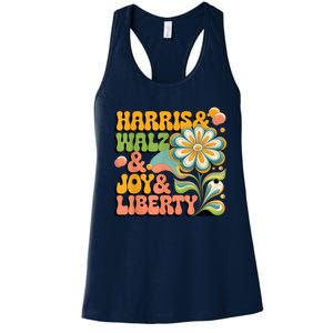 Harris Walz Joy Liberty Election Day Women's Racerback Tank