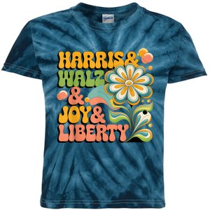 Harris Walz Joy Liberty Election Day Kids Tie-Dye T-Shirt