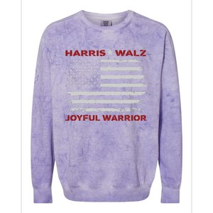 Harris Waltz Joyful Warrior Kamala Harris Tim Walz President Colorblast Crewneck Sweatshirt