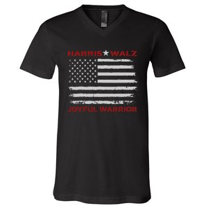 Harris Waltz Joyful Warrior Kamala Harris Tim Walz President V-Neck T-Shirt