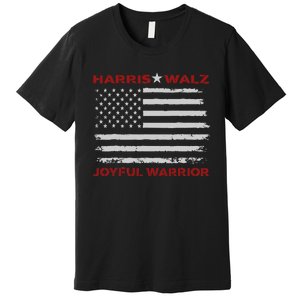 Harris Waltz Joyful Warrior Kamala Harris Tim Walz President Premium T-Shirt