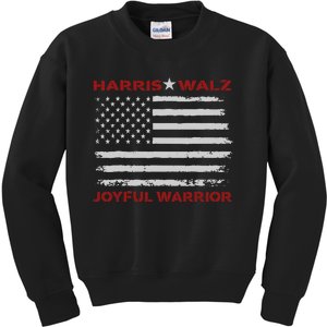 Harris Waltz Joyful Warrior Kamala Harris Tim Walz President Kids Sweatshirt