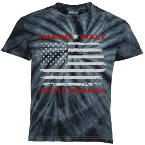 Harris Waltz Joyful Warrior Kamala Harris Tim Walz President Kids Tie-Dye T-Shirt