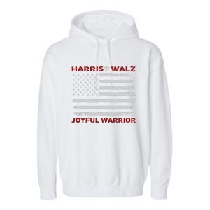 Harris Waltz Joyful Warrior Kamala Harris Tim Walz President Garment-Dyed Fleece Hoodie