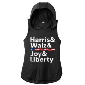 Harris Walz Joy Liberty Harris Walz Waltz 2024 Retro Ladies PosiCharge Tri-Blend Wicking Draft Hoodie Tank