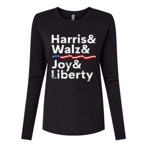 Harris Walz Joy Liberty Harris Walz Waltz 2024 Retro Womens Cotton Relaxed Long Sleeve T-Shirt