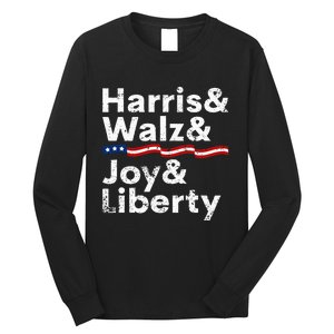 Harris Walz Joy Liberty Harris Walz Waltz 2024 Retro Long Sleeve Shirt