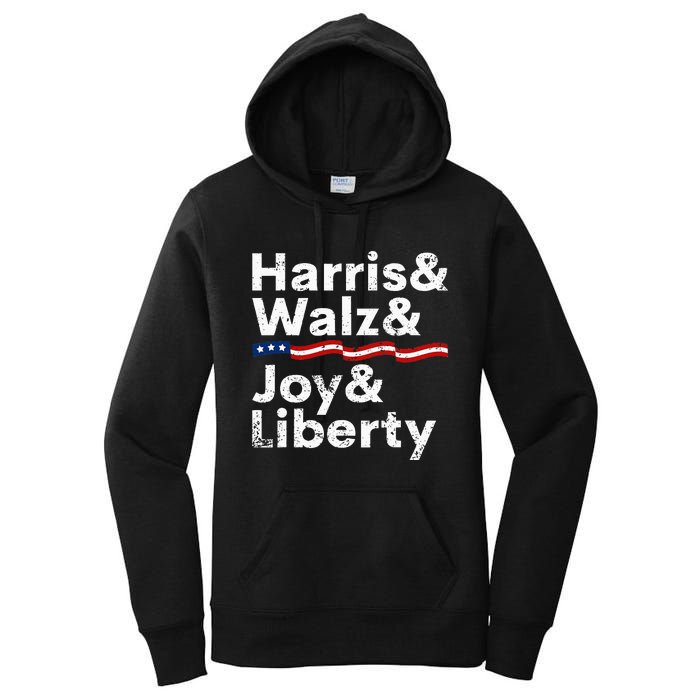 Harris Walz Joy Liberty Harris Walz Waltz 2024 Retro Women's Pullover Hoodie