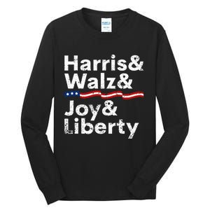 Harris Walz Joy Liberty Harris Walz Waltz 2024 Retro Tall Long Sleeve T-Shirt