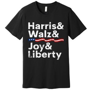 Harris Walz Joy Liberty Harris Walz Waltz 2024 Retro Premium T-Shirt