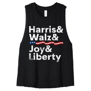 Harris Walz Joy Liberty Harris Walz Waltz 2024 Retro Women's Racerback Cropped Tank