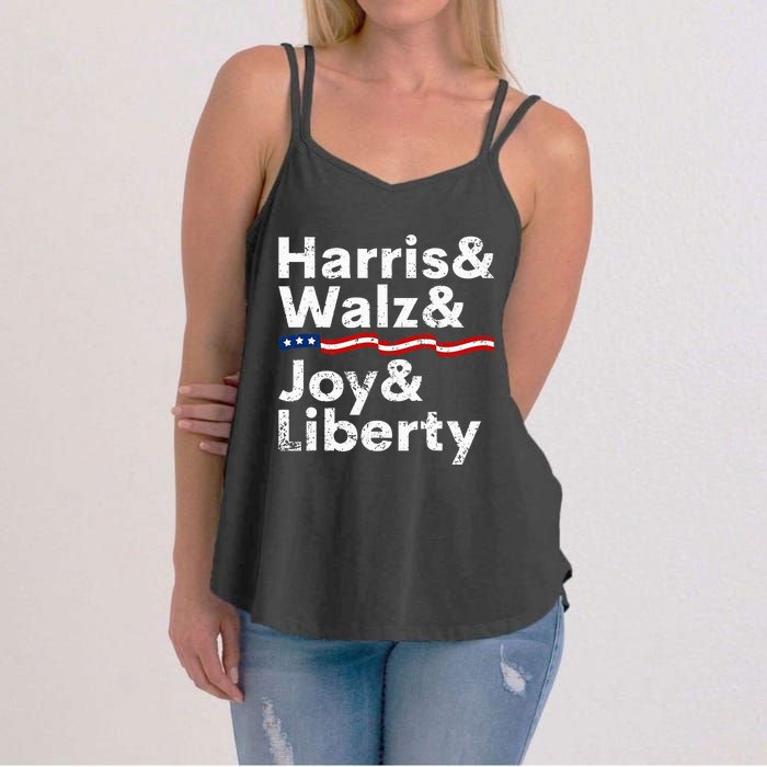 Harris Walz Joy Liberty Harris Walz Waltz 2024 Retro Women's Strappy Tank