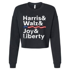 Harris Walz Joy Liberty Harris Walz Waltz 2024 Retro Cropped Pullover Crew