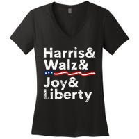 Harris Walz Joy Liberty Harris Walz Waltz 2024 Retro Women's V-Neck T-Shirt