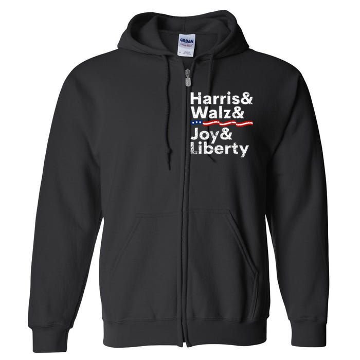 Harris Walz Joy Liberty Harris Walz Waltz 2024 Retro Full Zip Hoodie